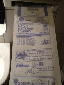 German advertising in toilet