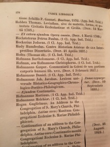 Hobbes on Papal Index 1838